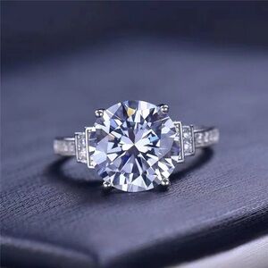 5CT Certified Moissanite Excellent Cut Engagement Ring Size 6